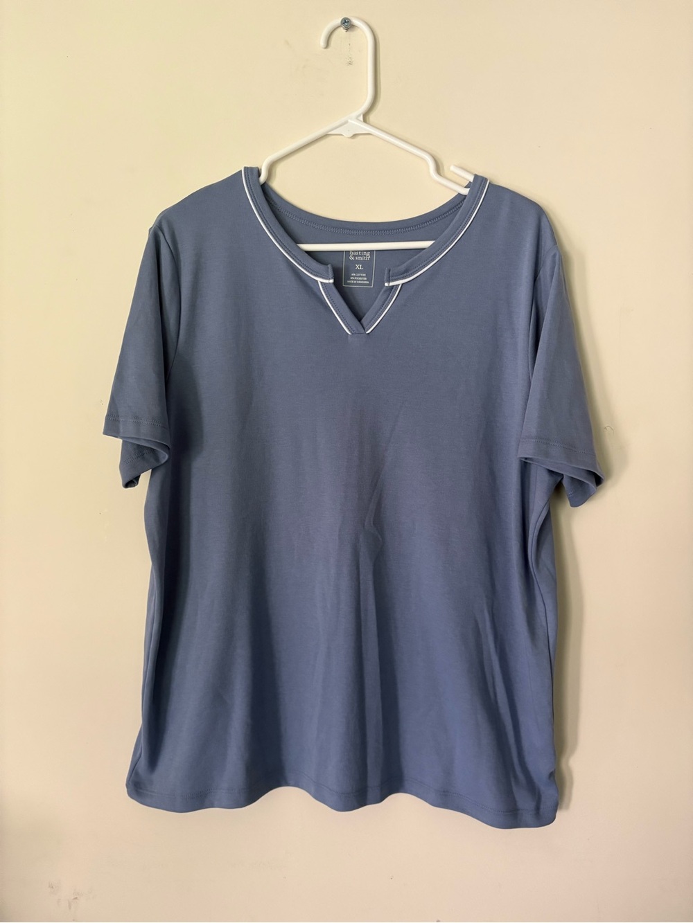 Hasting & Smith Slate Blue Short-Sleeve V-Notch Tee